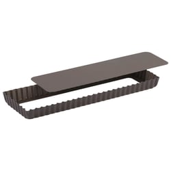 Tarte maison cannelée - Antiadhérent (sans PFAS) - fond mobile - 350x110 mm dim ext / 340x100mm dim int - h25mm