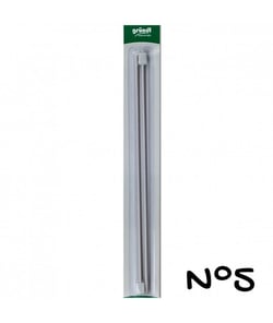 Aiguilles à tricoter en aluminium 36 cm N° 5 à 9 - Gründl 5 Gris