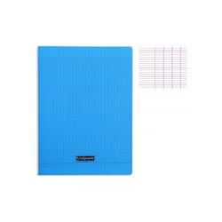 Cahier - A4 (21x29,7cm) - Grands carreaux - 48 pages - Polypro - sans spirale - Bleu