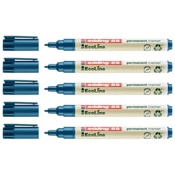 Lot de 5 marqueurs permanents - EDDING - 25 Ecoline - Pointe fine 1 mm - Bleu