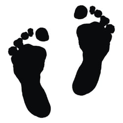Tampon bois Pieds, 5x5cm, Réf. 27702