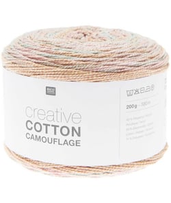 Pelote de coton Creative Cotton Camouflage - 200GR - Rico Design 001 Multicolore - Dusty Sunrise