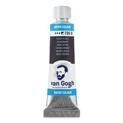 Tube 10 ml - Peinture aquarelle Van Gogh Watercolors - Noir Oxyde n°735 - Fine - Semi-opaque