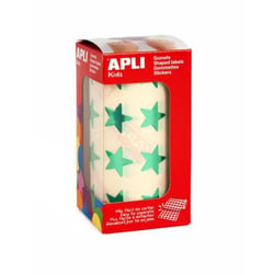 Apli Agipa - Gommettes rouleau Étoile 20mm Vert métallisé x 1 416