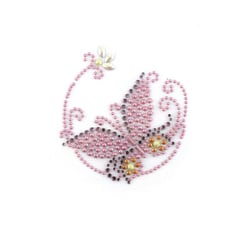 Transfert thermocollant clou et strass Papillon 10x9cm