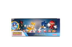 Set 4 figurines Sonic avec Sonic Shadow Knuckles Tails - Comansi - Bleu