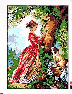 Canevas Pénélope Antique Le chiffre d'amour 30x40cm