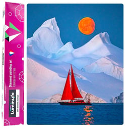 Diamond Painting Broderie Diamant LUMINLIFE 40x50cm, 100% strass, diamants ronds - Bateau et la neige
