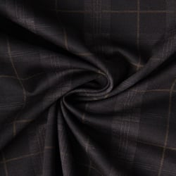 Tissu Bengaline carreaux sur fond Noir