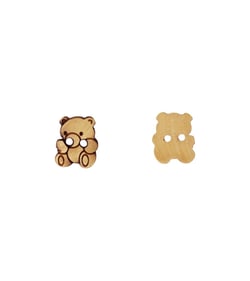 Lot de 6 boutons bois enfants ourson 15mm