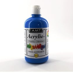 Peinture Acrylique en bouteille bleu 500ml - Amt