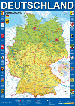 Puzzle 1000 pièces - Carte de l'Allemagne - Schmidt Spiele