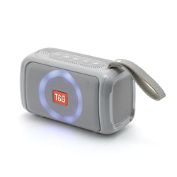 Enceinte Bluetooth Portable LED Étanche Son 360° Support TF AUX FM Gris YONIS