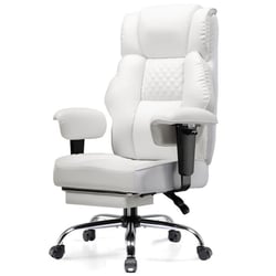 Chaise gaming ergonomique - GTPLAYER - Similicuir blanc