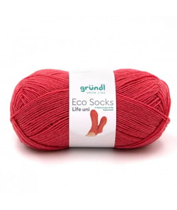 Laine à chaussettes à tricoter ECO SOCKS LIFE UNI - 100 GR - Grundl - certifiée Oeko-Tex 06 Rose