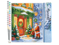 Peinture par Numéro Figured'Art - Rencontre avec le Père Noël 2 - Kit de Loisir Créatif DIY Numéro d'Art Complet - 40x50cm sans châssis en bois