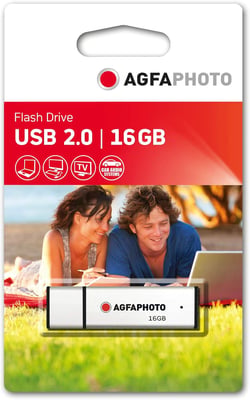 AGFAPHOTO Clé USB 2.0 16 Go - Vitesse de Lecture 15MB/s, Vitesse d'Écriture 5MB/s, Mémoire Flash, Connectivité USB, Modèle 8GB Drive, Spécial Bureautique - Gris