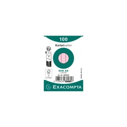 Paquet 100 fiches sous film - bristol ligné non perforé 55x74mm - Rose - x 48 - Exacompta