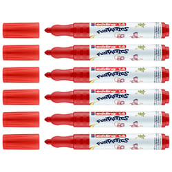 Lot de 6 feutres de coloriage pointe ronde 3 mm - EDDING - Funtastics - Rouge