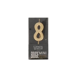 Bougie anniversaire dorée chiffre 8
