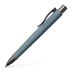 Stylo à bille - Gris pierre - Encre bleue - Pointe moyenne - Grip - Rétractable - Faber-castell - Poly Ball