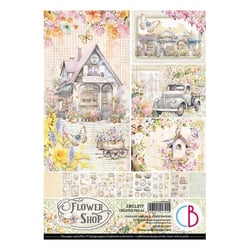 9 papiers scrapbooking 21 x 29.7 cm CIAO BELLA FLOWER SHOP