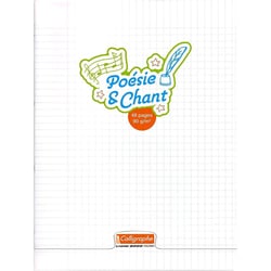 Cahier - 24 x32 - Grands carreaux - Poésie et chant - Polypro - 48 pages - Transparent