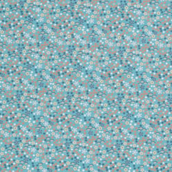 Tissu Coton imprimé Lizzie sur fond Bleu pétrole