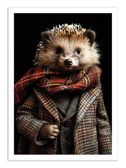 Affiche 50 x 70 cm -  Hedgehog Wild Suits - Philippe Hugonnard