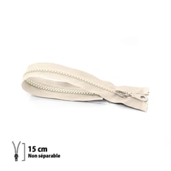 Fermeture éclair Z53 - moulée 6mm Non séparable - 15 cm
