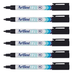 Marqueur permanent pointe conique 1 mm - ARTLINE - Noir - Lot de 6