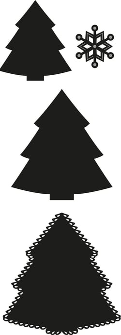 Gabarit de découpe et d'embossage Marianne Design - Formes d'arbre de Noël