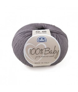 Pelote de mérino à tricoter 100% BABY - Dmc 122 Gris