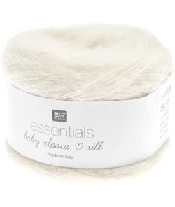 Fil exceptionnel à tricoter Essentials Baby Alpaca Loves Silk - 25GR - Rico Design 013 Crème