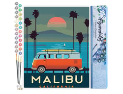 Peinture par Numéro Figured'Art Malibu Vintage - Activité Manuelle Kit de Loisir Créatif DIY Numéro d'Art Complet - 40x50cm sans châssis en bois