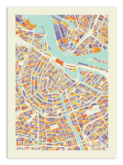 Affiche - Amsterdam Rainbow map - Muzungu