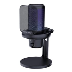 Microphone USB Condensateur Gaming Avec Annulation De Bruit Et Lumière RGB Noir YONIS