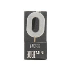 Bougie argentée pailletée chiffre 0