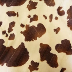 Tissu Velours Peau de bête Vache Ecru et marron