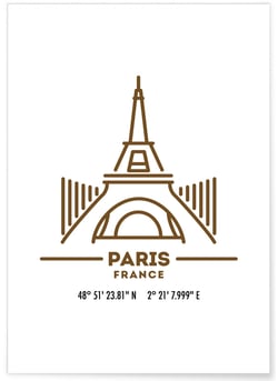 Poster Coordonnées Paris | A3 : 29,7x42cm
