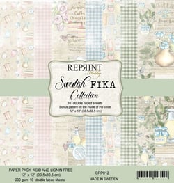 10 papiers scrapbooking 30 x 30 cm Reprint SWEDISH FIKA