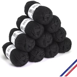10 pelotes de laine - Réglisse - 100% acrylique - Bergère de France - Barisienne
