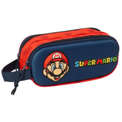 Trousse Super Mario navy 3D 21 CM - 2 compartiments