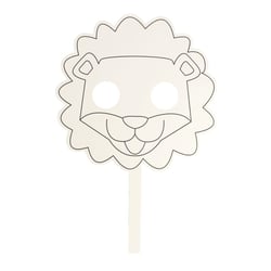 MégaCréa DIY - Masque enfant lion à décorer Batonnet inclus x 4 pièces