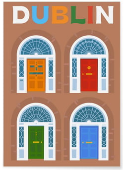 Affiche ville Dublin 2 | A3 : 29,7x42cm