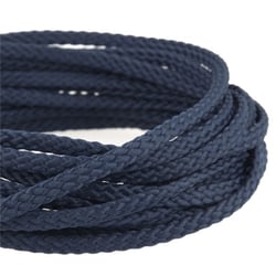 Bobine 50m Cordon damier polyester 5mm bleu marine