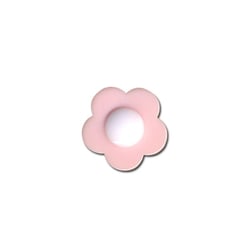 Bouton fleur coeur blanc 14mm rose layette