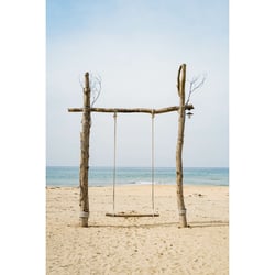 Tableau sur toile balançoire et mer 30x45 cm