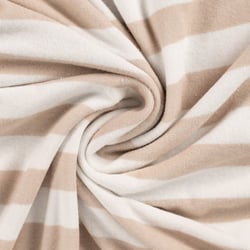 Tissu Jersey Velours Eponge rayé Beige