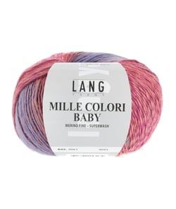 Pelote à tricoter MILLE COLORI BABY – Lang Yarns - 100% laine mérinos extrafine aux mille nuances colorées 61 Multicolore